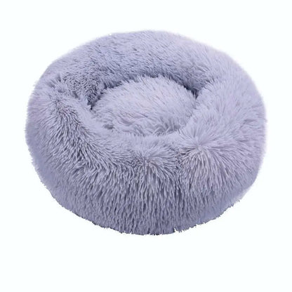 washable donut dog bed plush lavender pet bed with raised rim for small to large dogs and cats