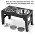 adjustable elevated dog feeder black raised stand with slow food bowl and stainless steel water bowl for large and medium dogs