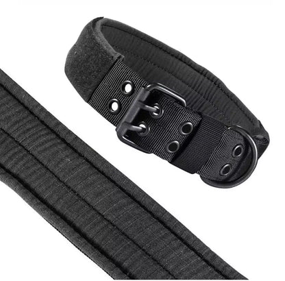 reflective tactical dog collar, adjustable heavy duty nylon training collar with quick release buckle