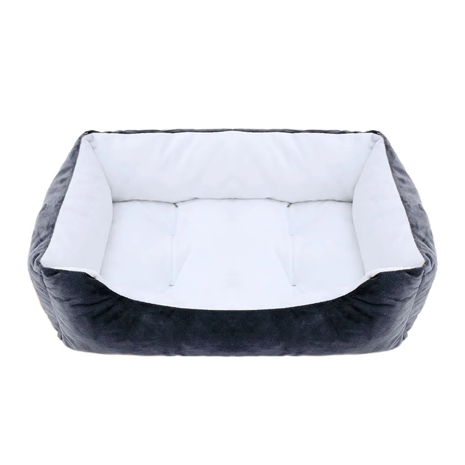 calming dog bed for dogs and cats, square plush pet sofa bed cushion, waterproof winter kennel