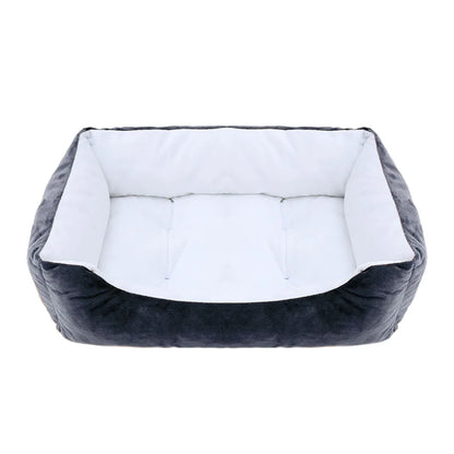 calming dog bed for dogs and cats, square plush pet sofa bed cushion, waterproof winter kennel