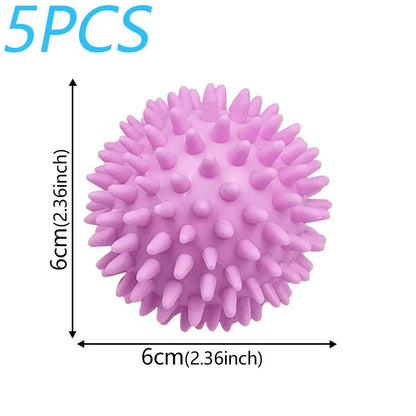 5PCS purple laundry anti-winding balls, reusable spiky dryer balls for washing, 6cm size to soften clothes and reduce drying time