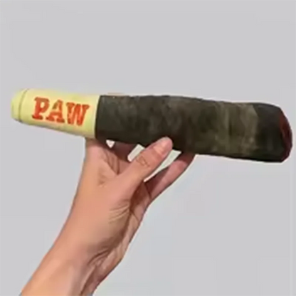 cigar dog toy plush squeaky chew toy for dogs, funny PAW cigar design gift for play and teething