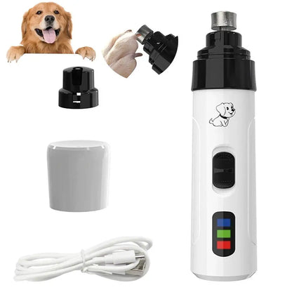 usb charging dog nail grinder for pet grooming, portable electric nail clipper for dogs and cats with USB cable