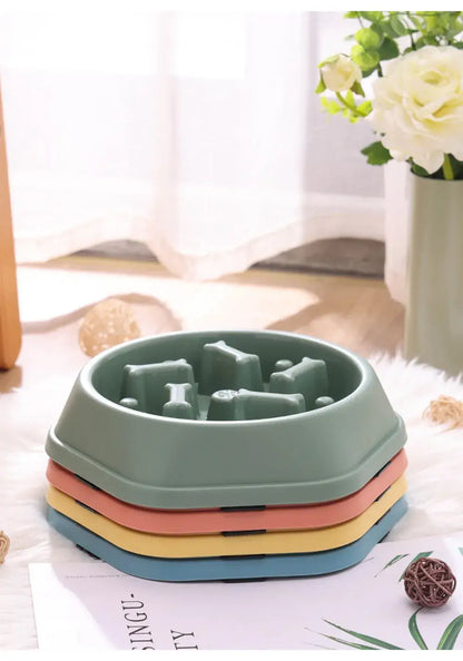 slow feeder dog bowl for small dogs, interactive anti-gulping puzzle bowl that helps prevent choking and bloating