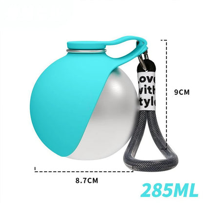 285ml Drinking Bottle Plastic Cat Dog Outdoor Portable Water Dispensers for Outdoor Use Hooks Balls Folding Dog Water Bottle