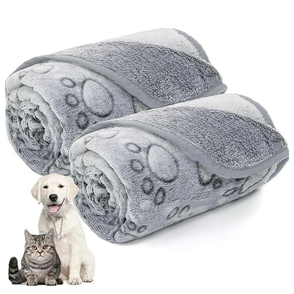 washable winter dog blanket grey plush pet blanket for cats and dogs, indoor bed mat, washable winter dog blanket