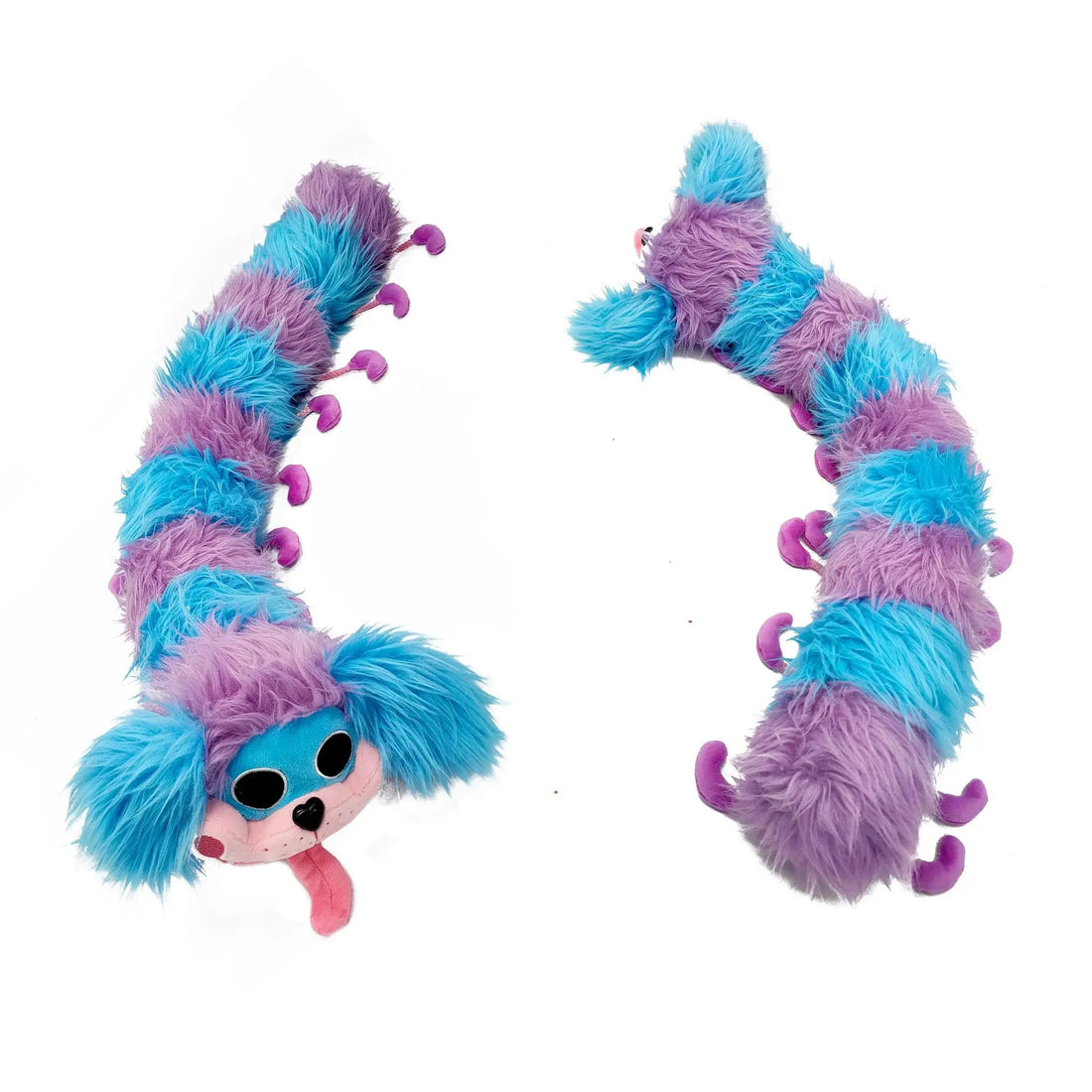 Caterpillar plush toy for kids featuring colorful blue and purple design, perfect for bedroom decor.