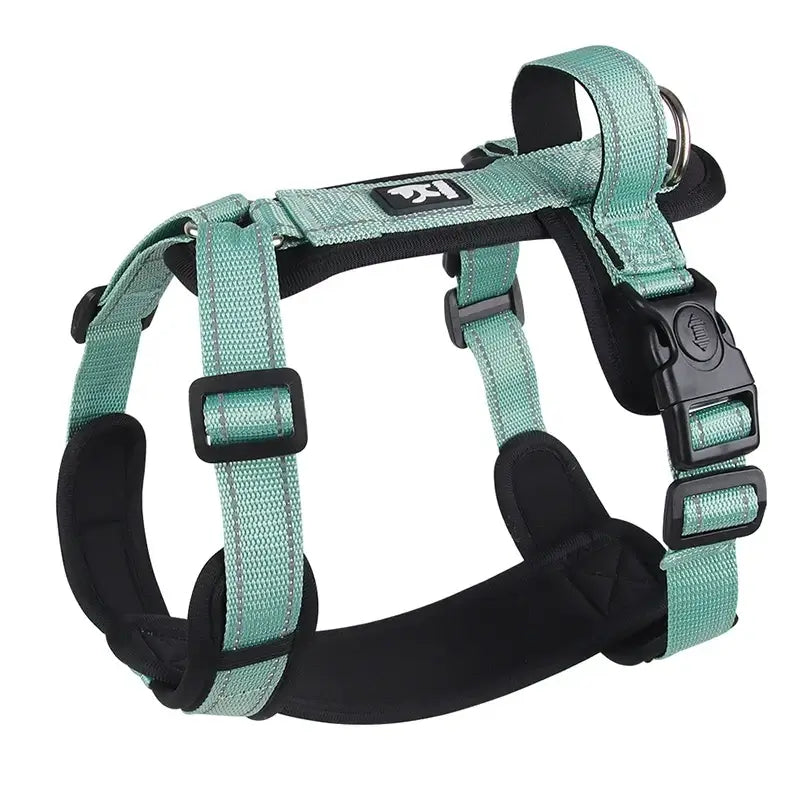 no pull dog harness with handle green polyester for small medium dogs, Corgi Shiba Inu Pug, ships from China Mainland