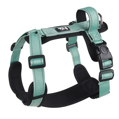 no pull dog harness with handle green polyester for small medium dogs, Corgi Shiba Inu Pug, ships from China Mainland