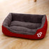 Burgundy plush dog bed with coral fleece, non-slip bite-resistant sleeping mat for large, medium and small dogs
