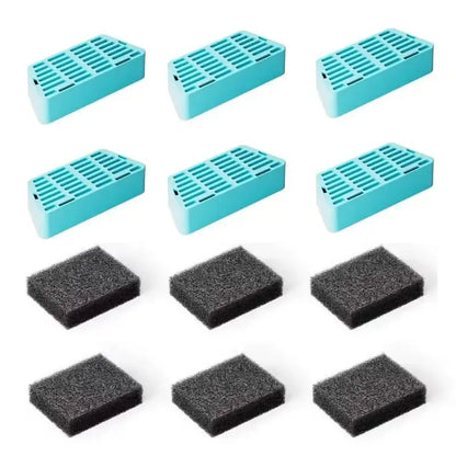 automatic cat water fountain 6 filters set, turquoise pet water dispenser cartridge accessories for cat and dog