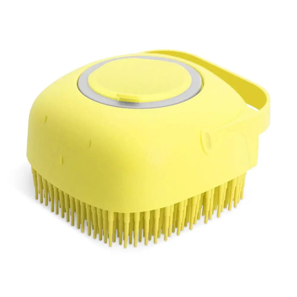 Pet Dog Shampoo Brush 2.7oz 80ml  Massage Comb Grooming Scrubber  for Bathing Short Hair Soft Silicone Rubber