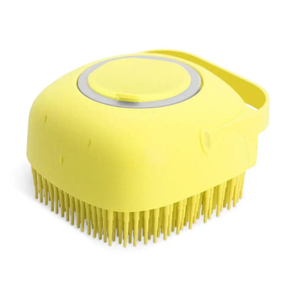 Pet Dog Shampoo Brush 2.7oz 80ml  Massage Comb Grooming Scrubber  for Bathing Short Hair Soft Silicone Rubber