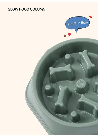 slow feeder dog bowl with puzzle columns, 3.5cm depth, anti-gulping design for small dogs to prevent choking
