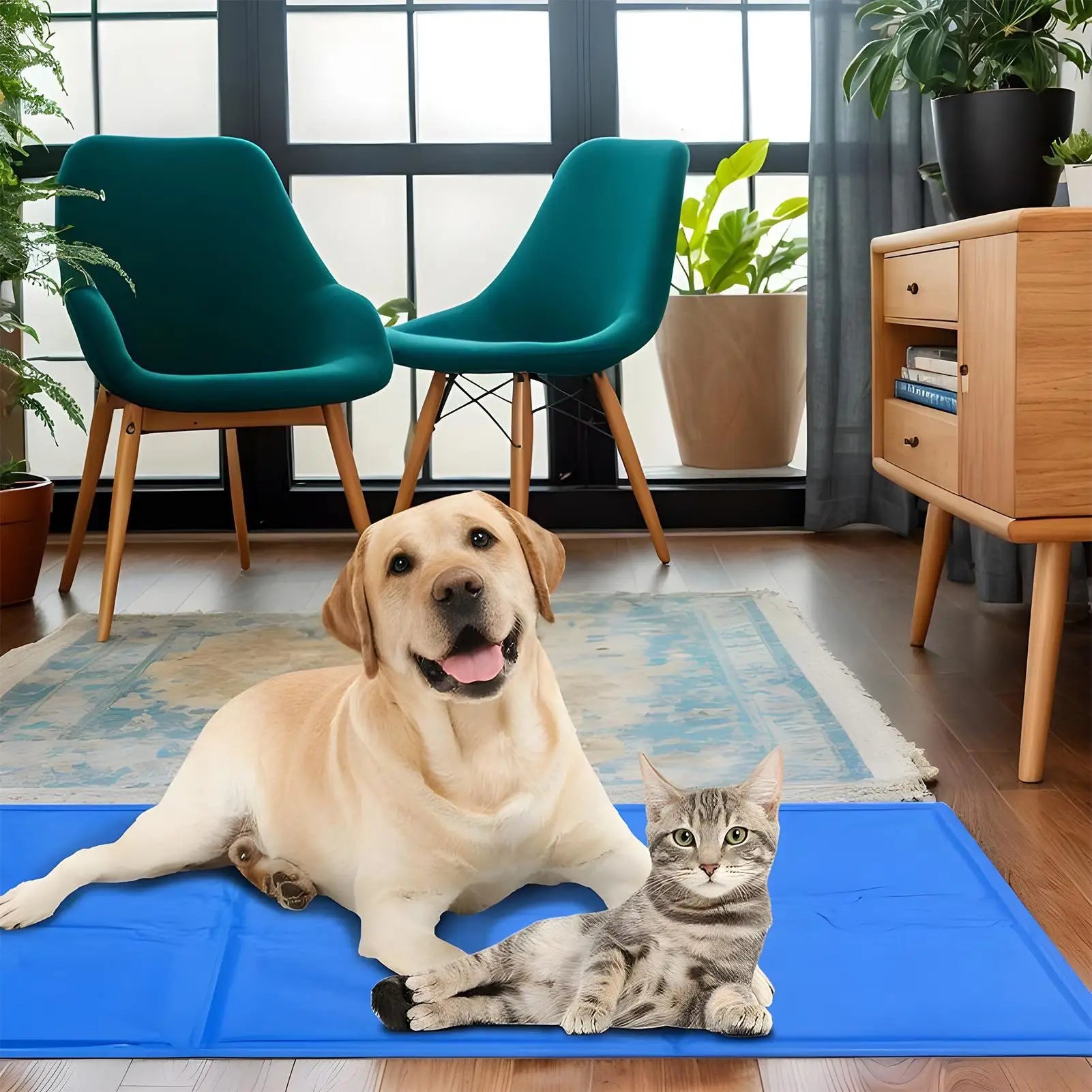 self cooling dog mat for dogs and cats, portable cooling pad for summer napping and hot weather relief