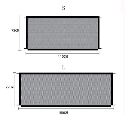 Dog Fence Portable Folding Divider Mesh Home Perforation-Free Traceless Wall Protection Safety Net Nylon Mesh Cloth Pet Fence dimensions S and L
