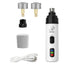 rechargeable pet nail grinder with 2 grinding wheels, USB charging, LED quiet electric trimmer for dogs and cats