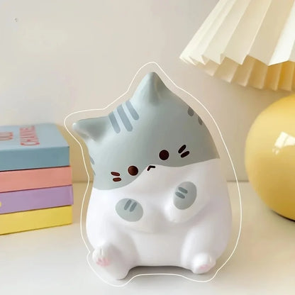 Cute cat squeeze toy with soft slow rebound design, adorable cartoon cat fidget toy for kids and adults