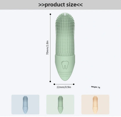 silicone finger toothbrush for dogs 360° cleaning dog toothbrush, food-grade silicone, 70mm size, for dogs and cats