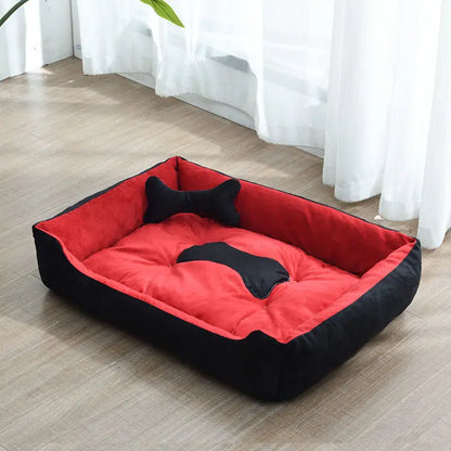all-season pet bed house black and red breathable cotton dog kennel bed for small medium large dogs and cats