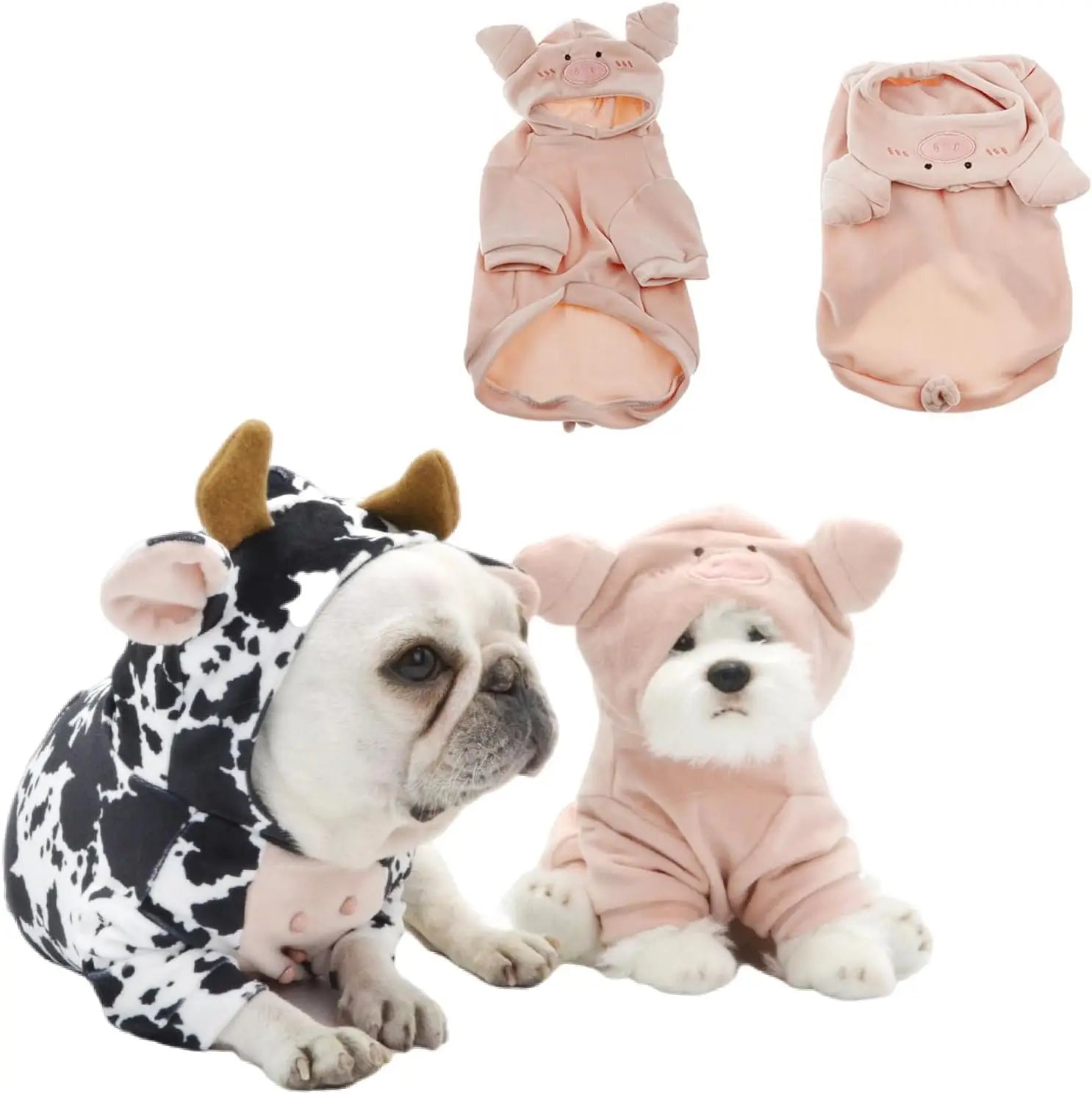 Dog Clothes for Small Medium Dogs Cow Pig Styling Outfit for French Bulldog Pet Puppy Clothing Funny Halloween Xams Dog Costume