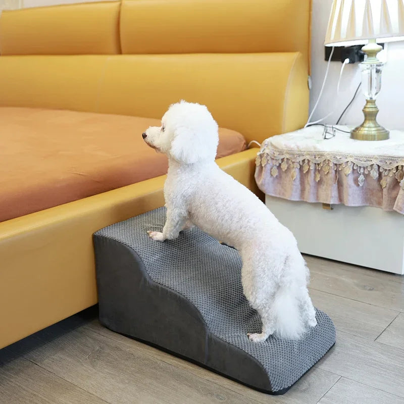 Dogs Stairs Pet 2/3 Steps Stairs for Small Dog Old Dog Ramp Ladder Anti-slip High Bed Removable Dogs Climbing Stair Ramp Stair