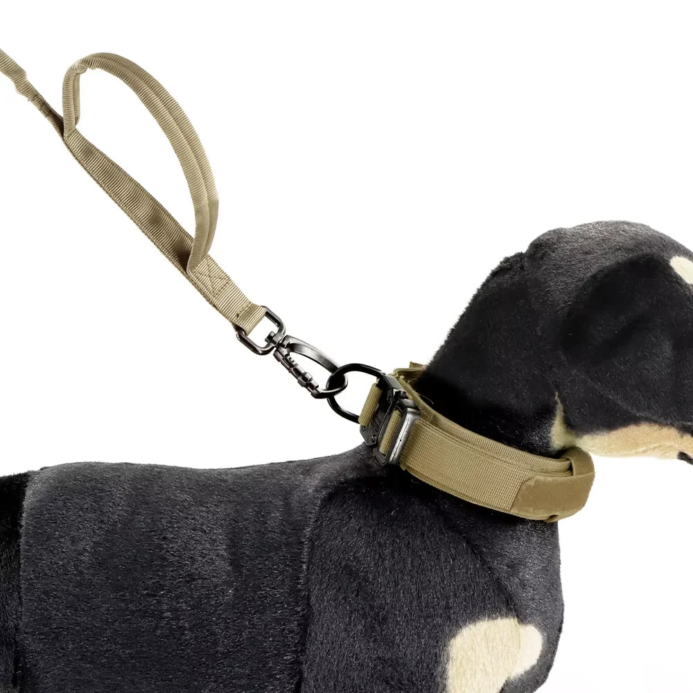 adjustable military dog leash with quick release handle for medium and small dogs, tactical nylon training leash