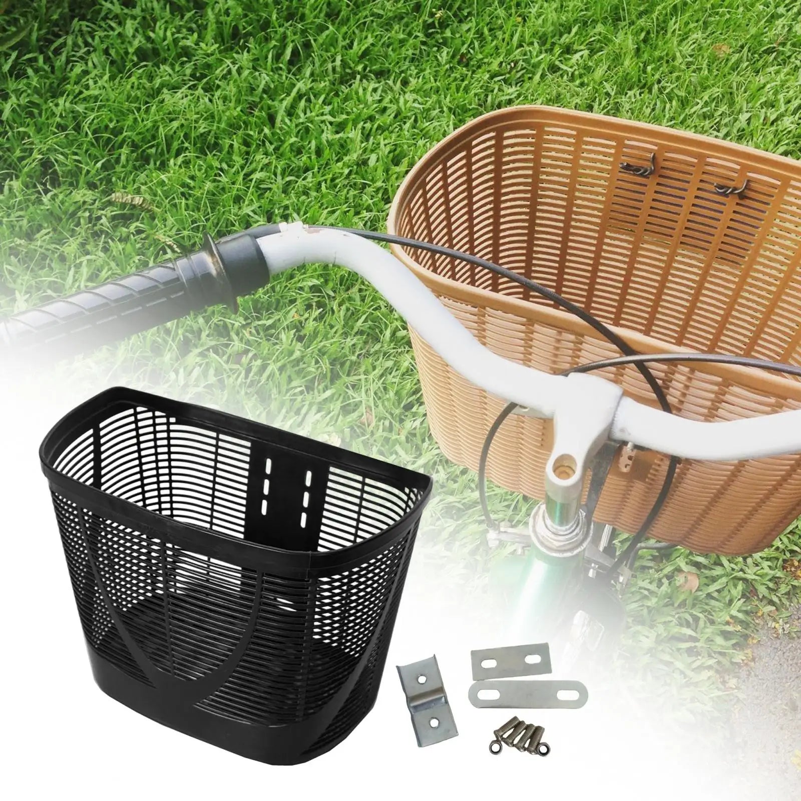 Bike Front Basket Carrier Basket Universal Kids Bike Frame Cargo Carrier Storage Box for Dog Puppy Cats for Camping Shopping