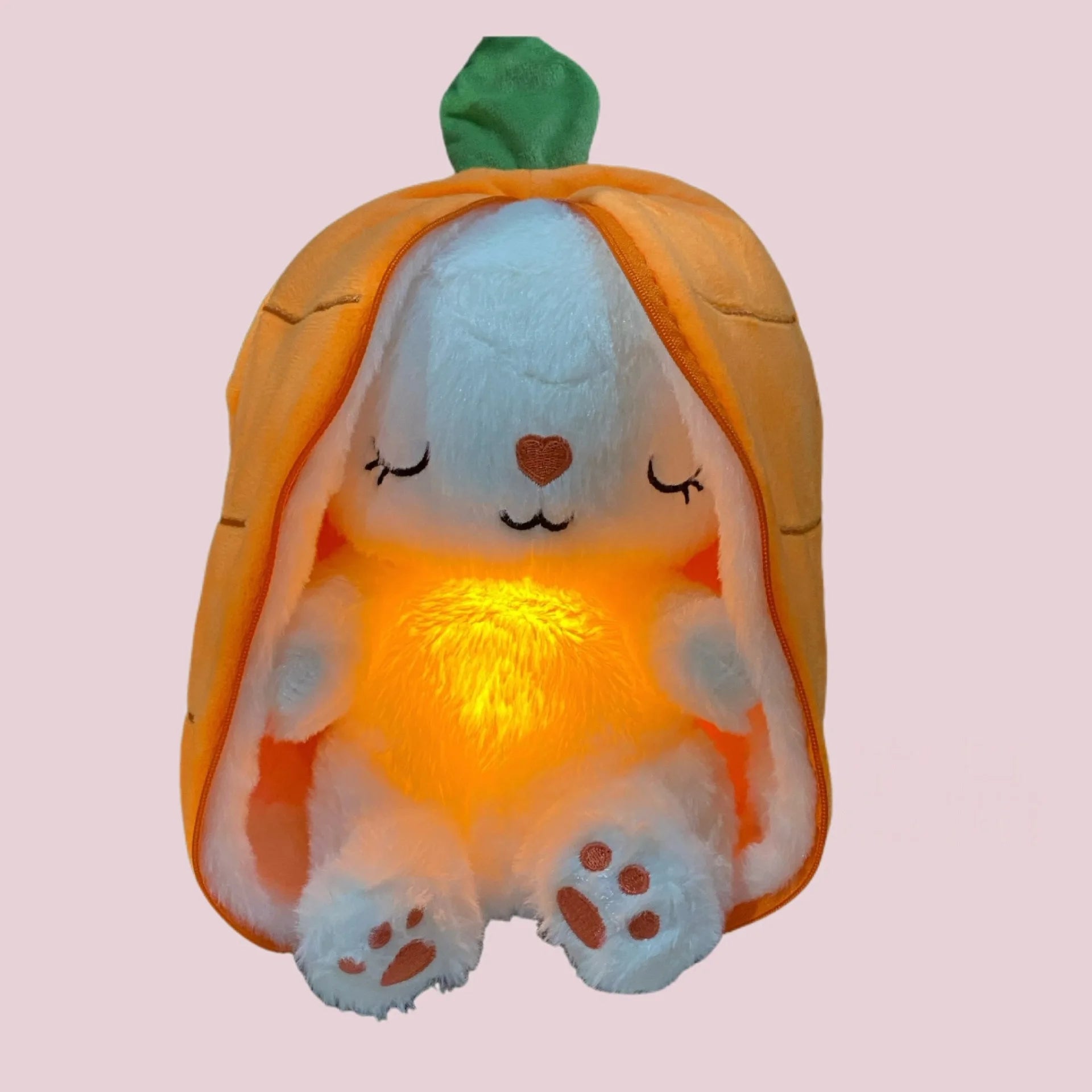 glowing stuffed animal sleep aid pumpkin plush toy with breathing light for kids bedtime comfort and calming sleep