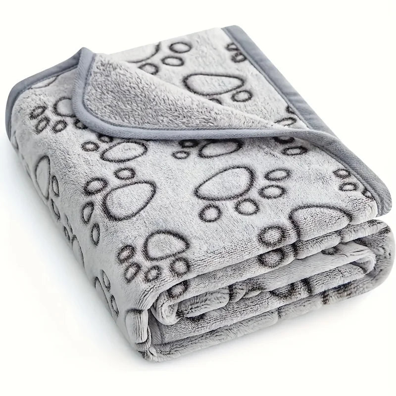Soft Flannel Pet Blanket for Dogs Cats Plush Mat Dog Paw Print for Cats Dog  High Quality Dog Blanket Pet Mat Warm Dog Supplies