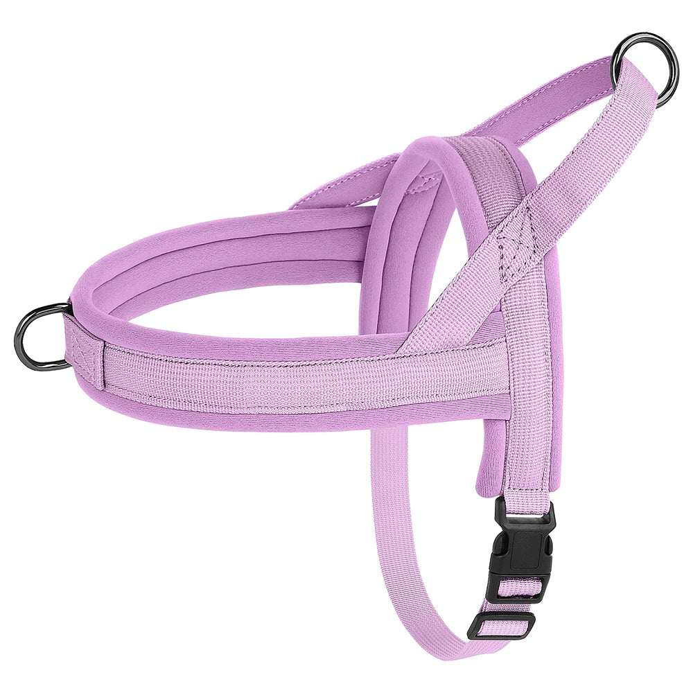 Purple no pull dog harness padded nylon adjustable vest for small medium dogs, durable breathable mesh puppy harness