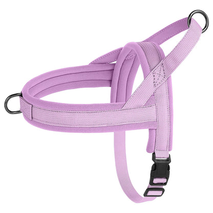 Purple no pull dog harness padded nylon adjustable vest for small medium dogs, durable breathable mesh puppy harness