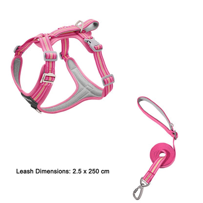 Dog Leash Anti-Pull Pet Harness Comfortable Outdoor Dog Leash Reflective Dog Harness Durable and Stain-Resistant with dimensions