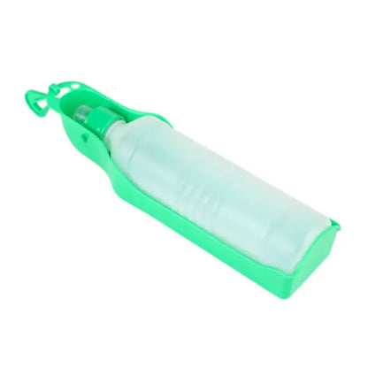 portable dog water bottle green plastic travel pet drinking cup for dogs and cats, 250ml, lightweight