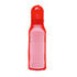 Red portable dog water bottle with 500ml plastic travel cup feeder for dogs and cats