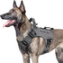 Gray no-pull tactical dog harness for large dogs with handle and reflective military vest for Labrador Retriever