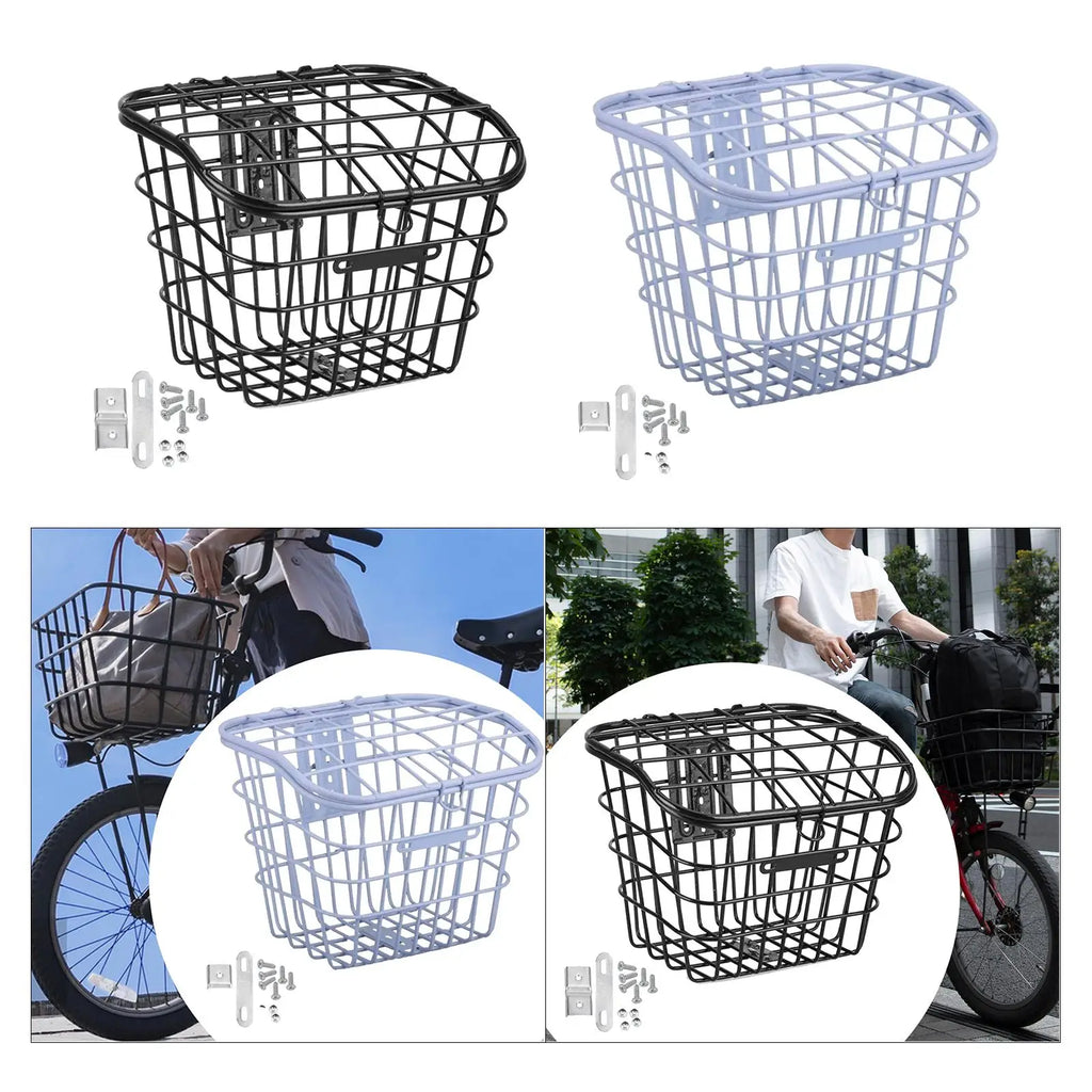 Front Bike Basket with Lid Biking Dogs Carrier Easy Install Bicycle Basket for Luggage Mountain Road Bikes Travel Camping Hiking