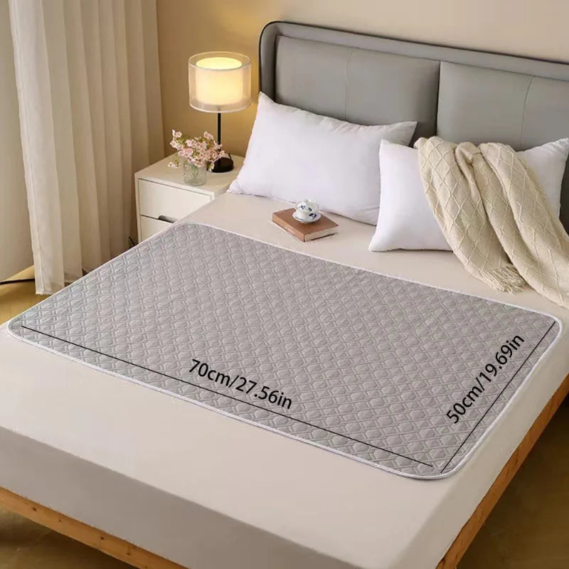 washable waterproof mattress protector gray quilted breathable bed pad for adults, elderly, menstrual care, and pets