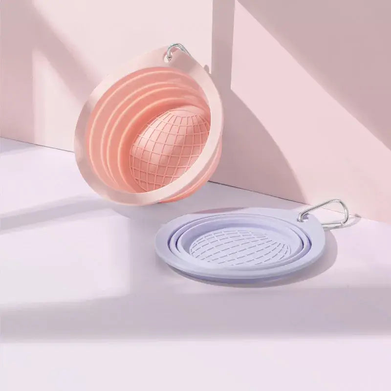 collapsible travel dog bowl, portable silicone pet bowl for water and food, foldable outdoor feeding bowl