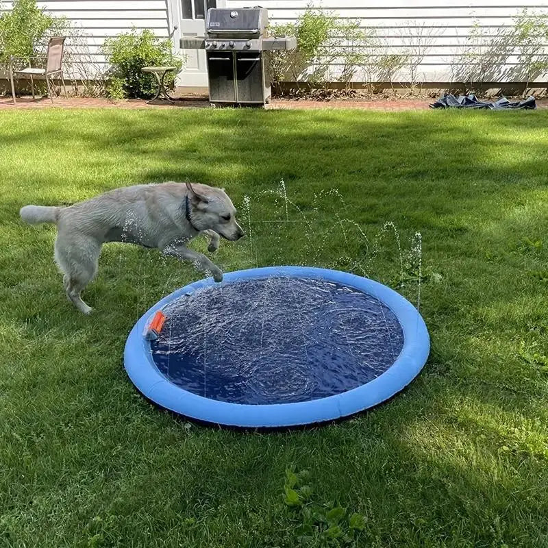 Fun Outdoor Water Sprinkler for Dogs Portable Non-slip Pet Play Bathing Soaker