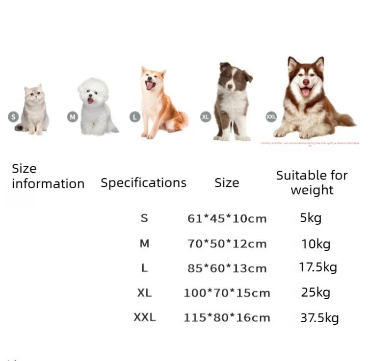 waterproof washable dog bed size chart for cats and dogs, removable Oxford fabric pet sofa cushion