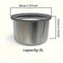 Stainless steel dog bowl with black rim, 3L capacity, 20cm diameter, 12cm height.