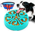 Blue slow feeder dog bowl for large, medium, and small dogs, non-slip anti-gulping plastic feeding dish