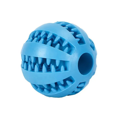 natural rubber dog chew toy dark blue 5cm textured tooth-cleaning ball for interactive pet chewing