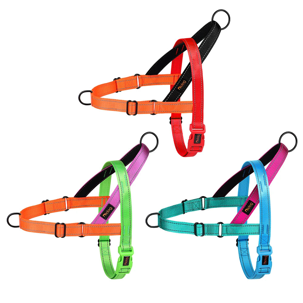 no pull dog harness colorful padded nylon vest harness for small medium large dogs, reflective walking harness
