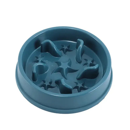 slow feeder pet bowl for small dogs and cats, anti-slip anti-tip plastic feeding dish to prevent choking