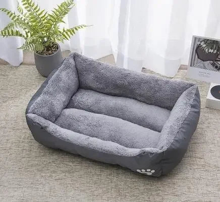 calming plush dog bed gray deep sleeping soft cushion bed for small dogs, puppies, and cats