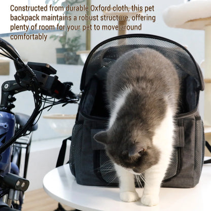 dog bike basket carrier backpack for small pets, expandable Oxford cloth pet carrier backpack on bicycle, durable and roomy