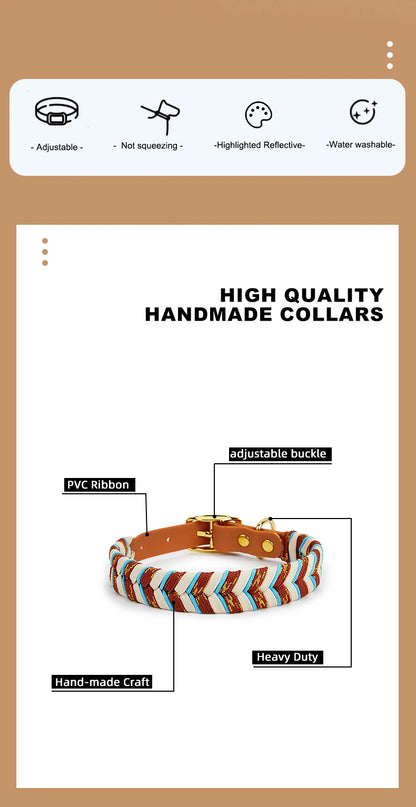 Dog Fashion Collar For Ladies Handmade Design Pet Colorful Neck Ring Small Medium and Large Dogs Lead-collar Wear Supplies.